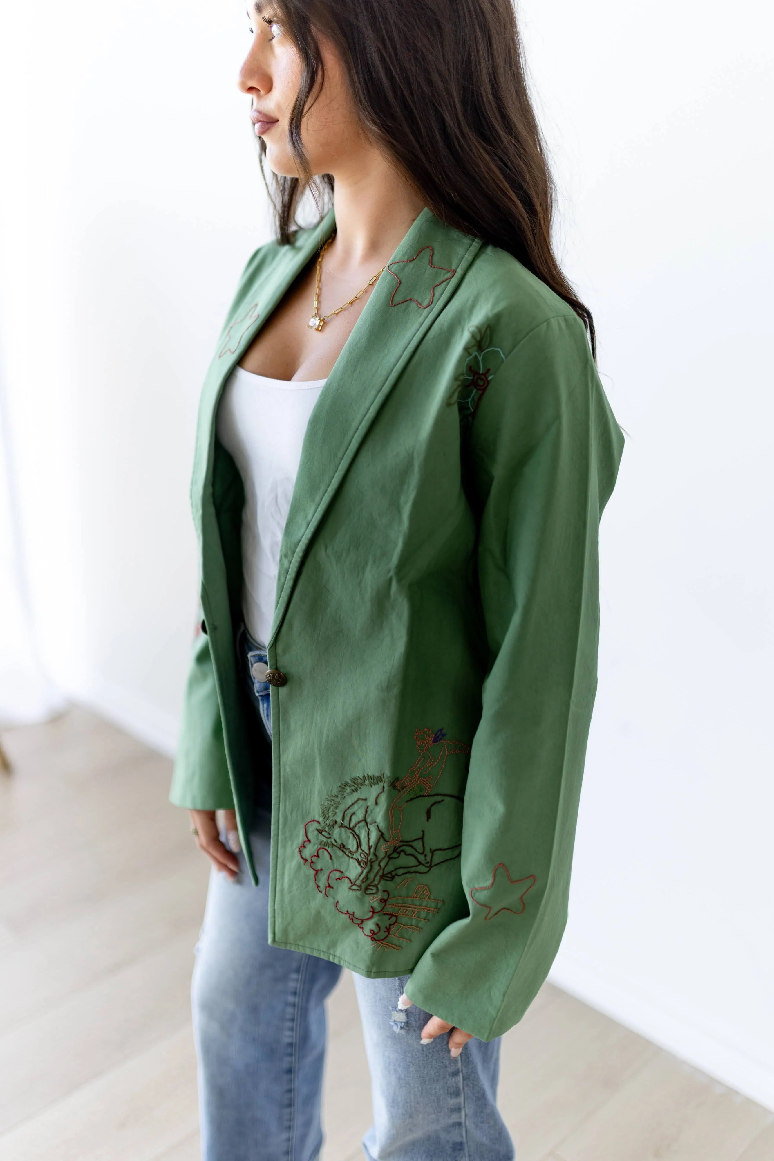 Original floral bucking horse blazer