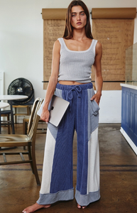 Textured wide leg pants