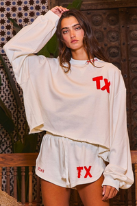 TEXAS embroidered terry set