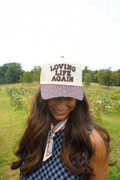 Loving Life Again - Brown & Blue Polka Dot Trucker Hat