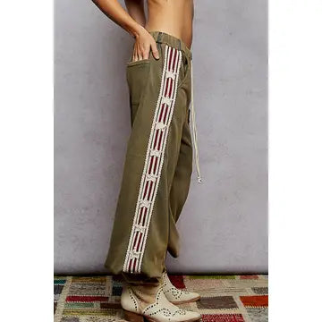 Side star knit pants