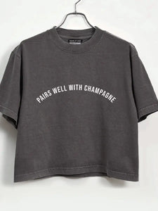 Pairs well with champagne cropped tee