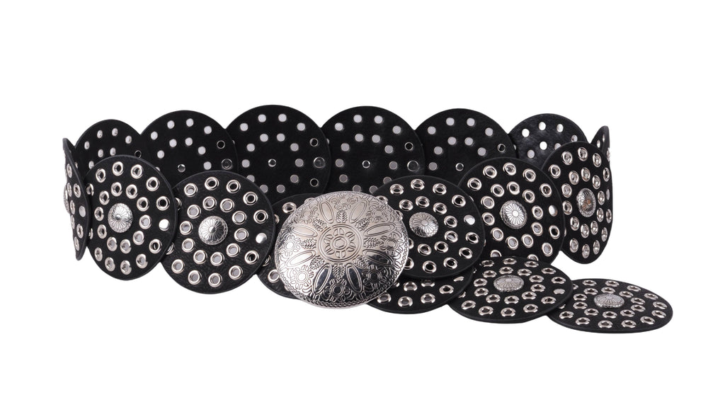 Wide Western Belt for Women | Cowgirl Disc Belt with Grommet