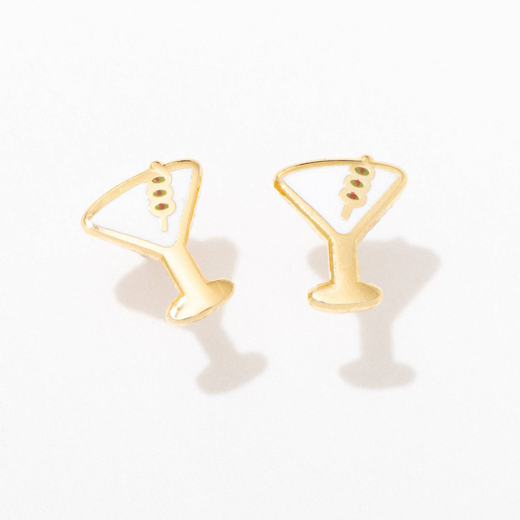 Martini Enamel Stud Earrings