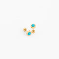 Turquoise Stud Earrings - Hypoallergenic, Flat Back, Girl