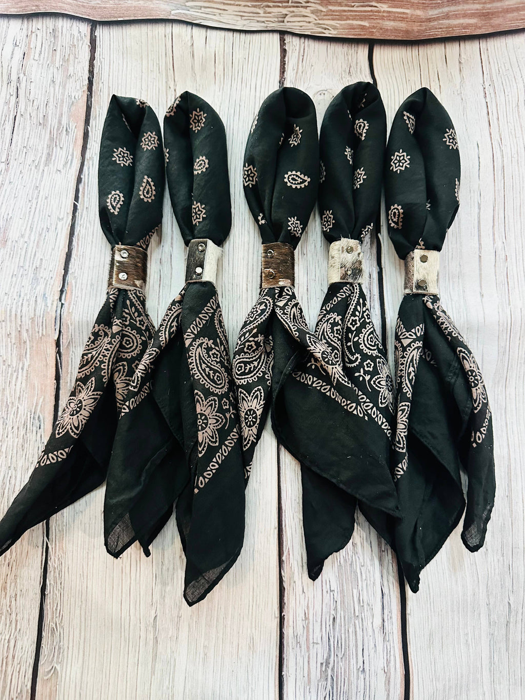 Black Hand Dyed Bandanas