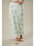 Blue and green floral skirt