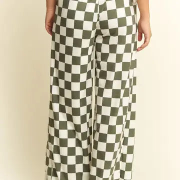 Checkered Knit Pants