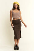 Animal print midi skirt