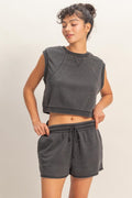 Burnout terry tank/short set