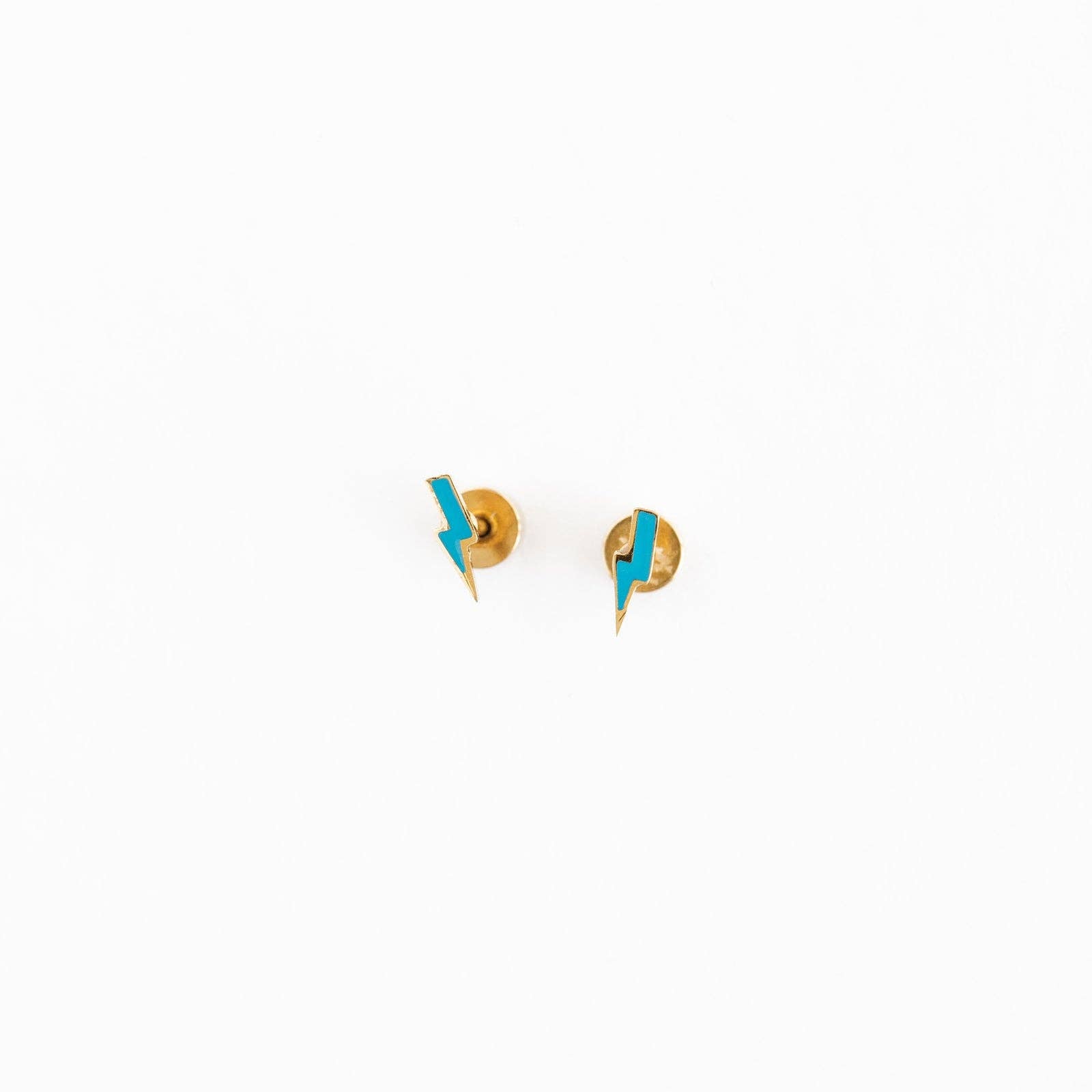 Bolt Stud Earrings - Hypoallergenic, Flat Back, Girl Gift