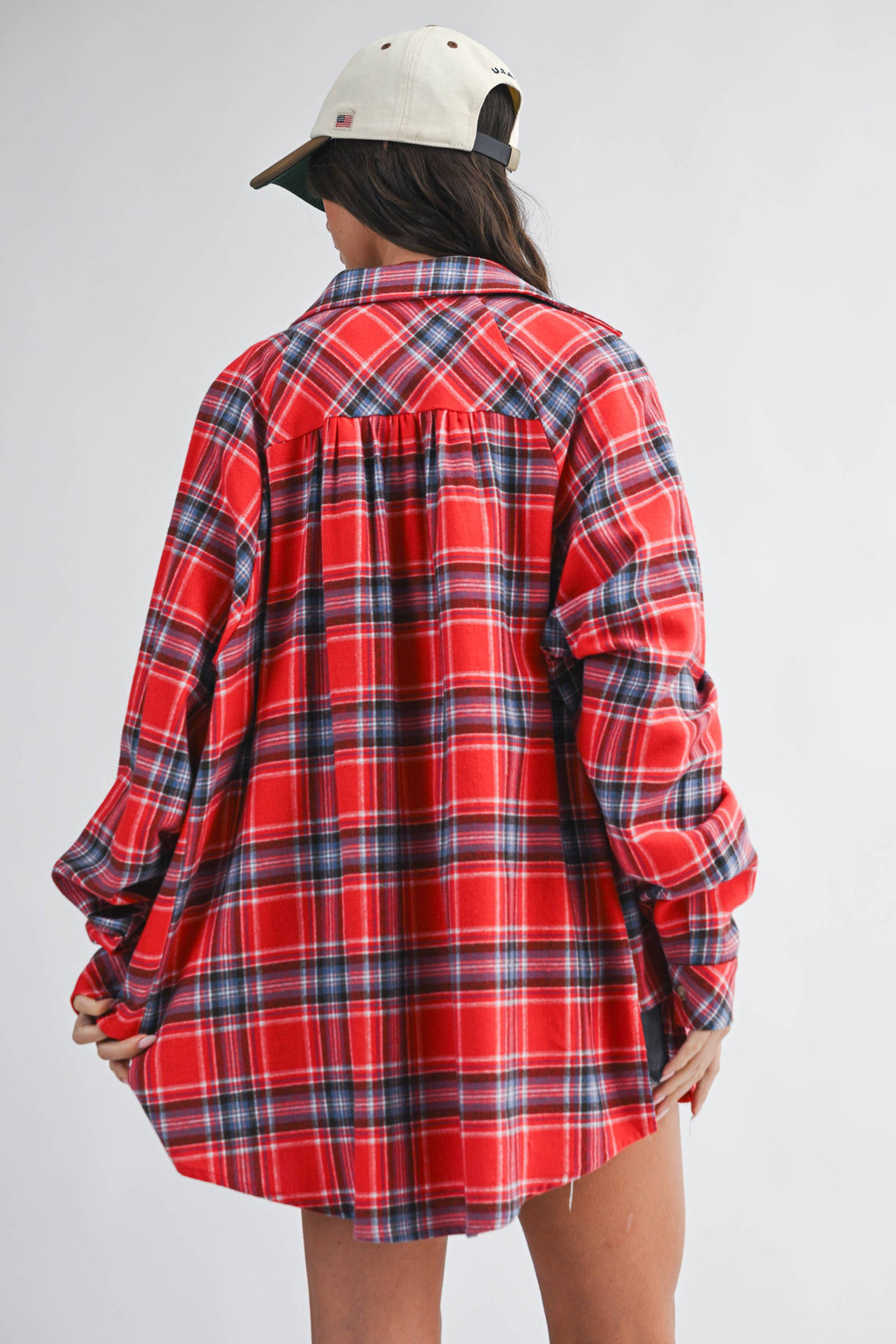 Oversized Plaid Button Down Shirt