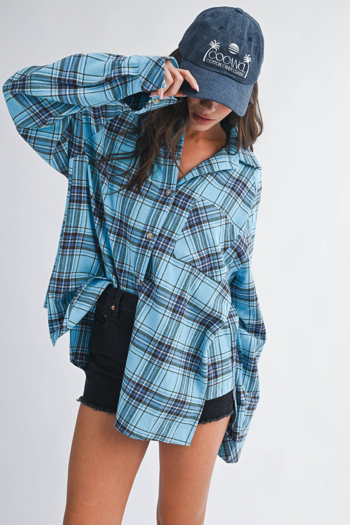 Oversized Plaid Button Down Shirt