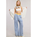 Blue plaid boxer pants
