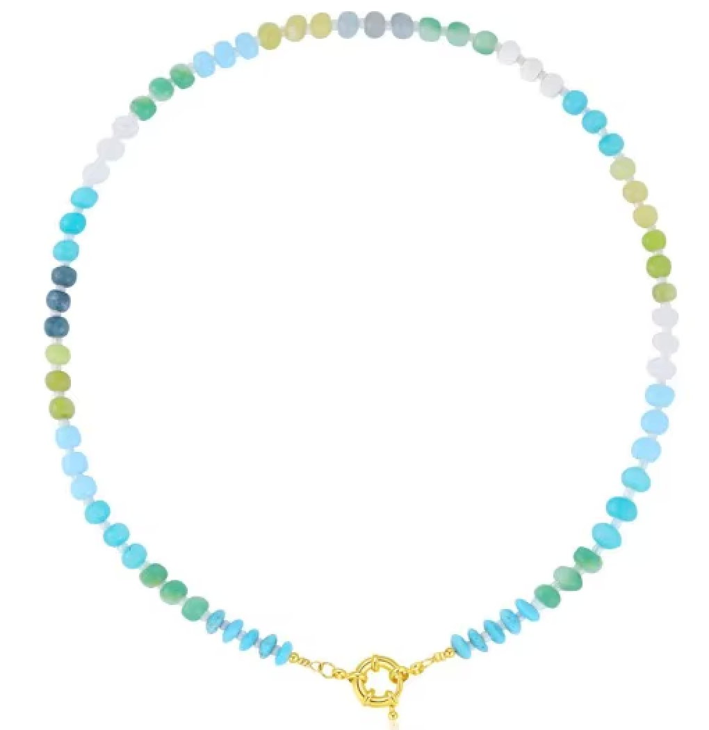 Gemstone Candy Bead Rainbow and Charm Collector Necklace