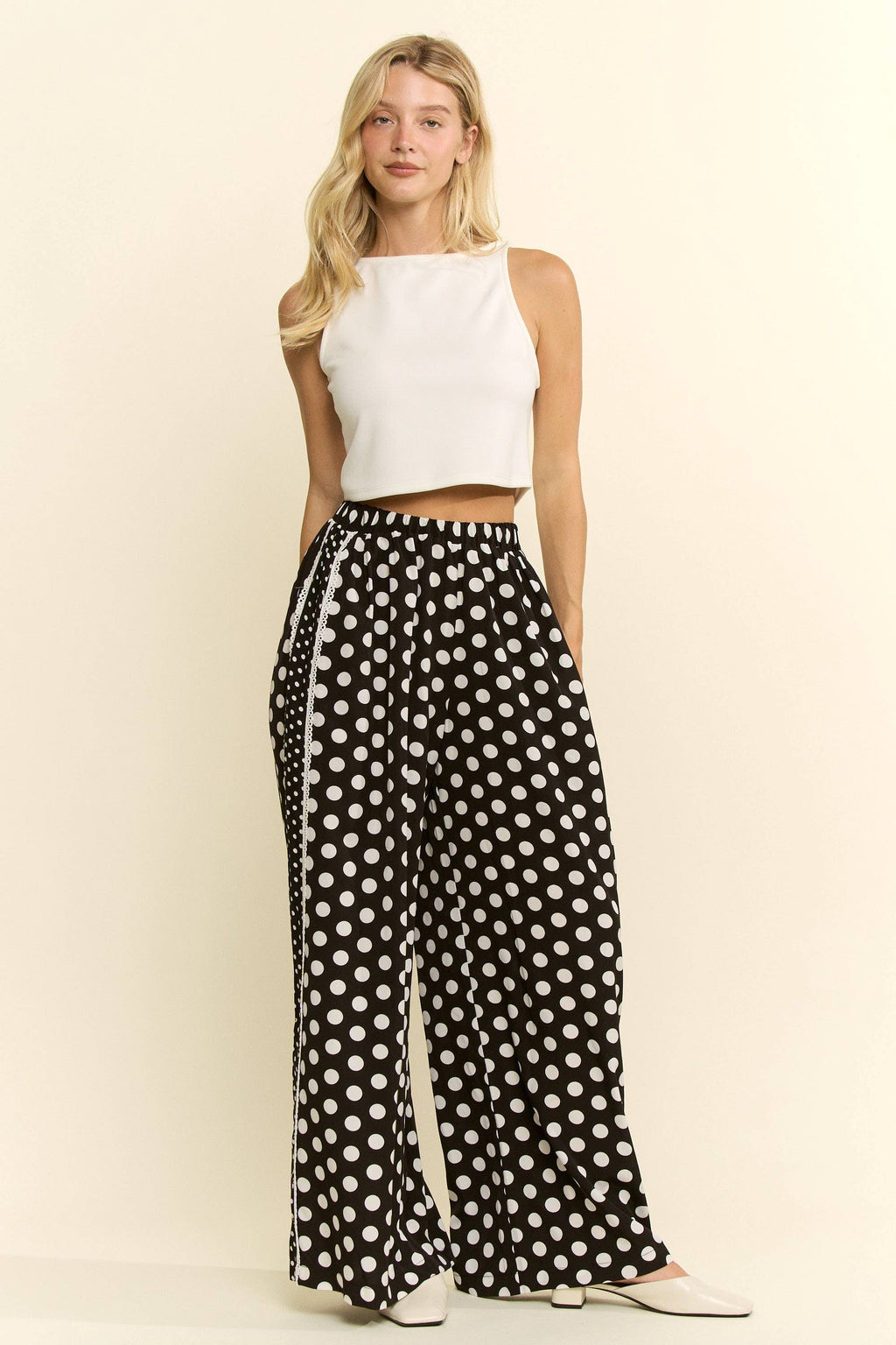 CONTRAST DOT SIDE PANEL PANTS
