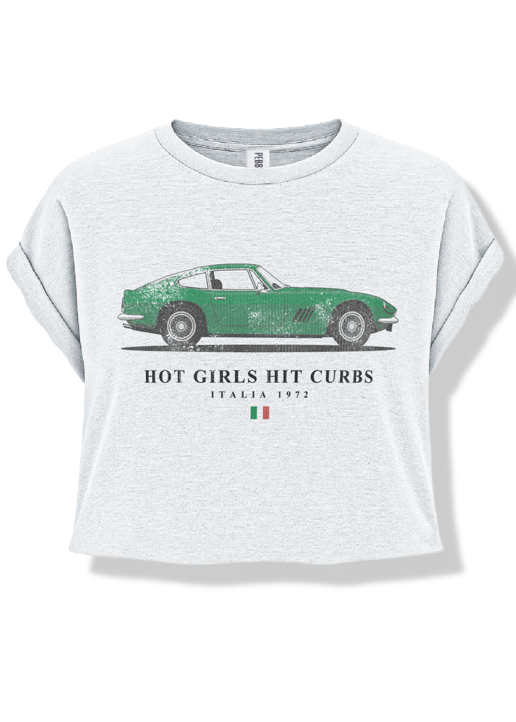 CROPPED HOT GIRLS HIT CURBS GRAPHIC TEE