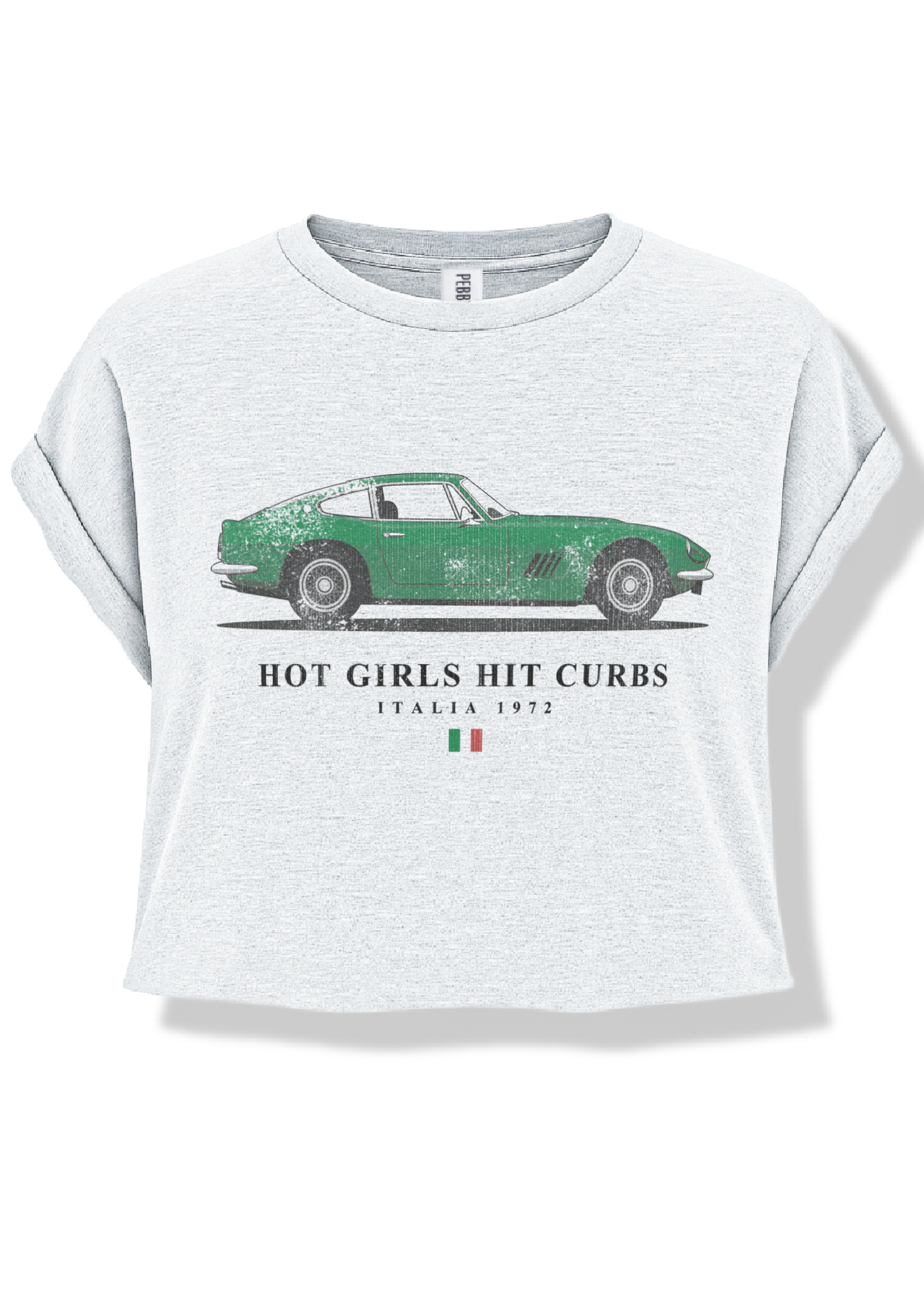 CROPPED HOT GIRLS HIT CURBS GRAPHIC TEE