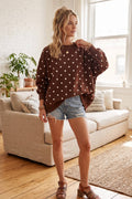 Oversized Polka Dot Scuba Pullover