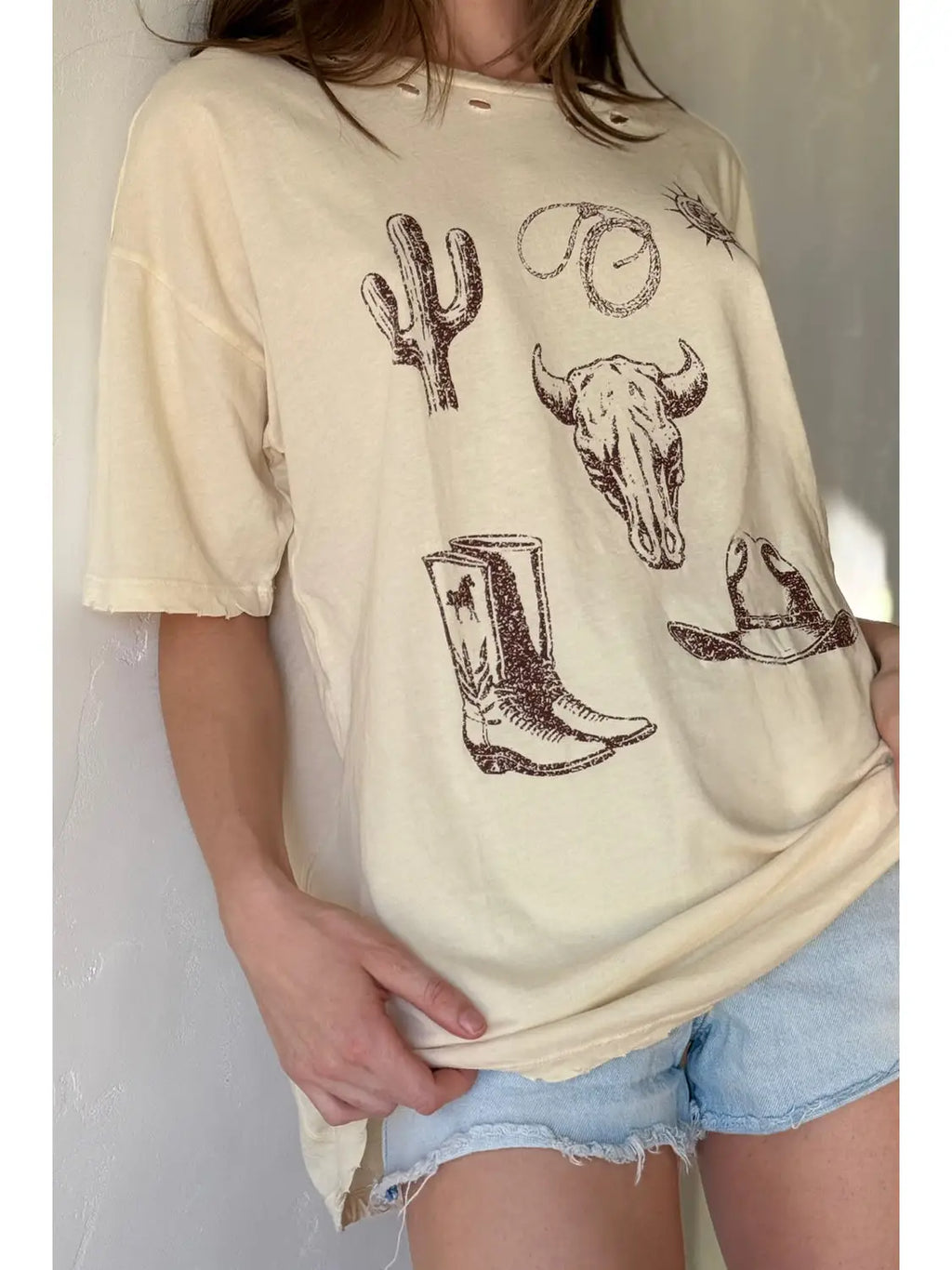 Distressed Western Tee
