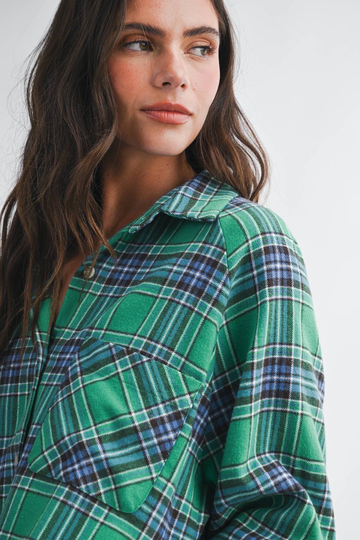 Oversized Plaid Button Down Shirt