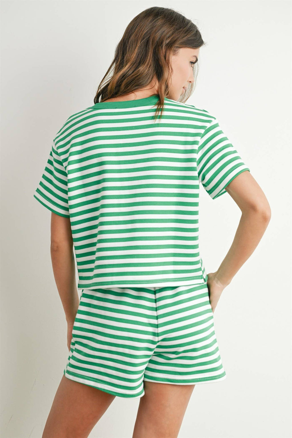 STRIPED POCKET TEE WITH EMBROIDERED LOBSTER DESIGN