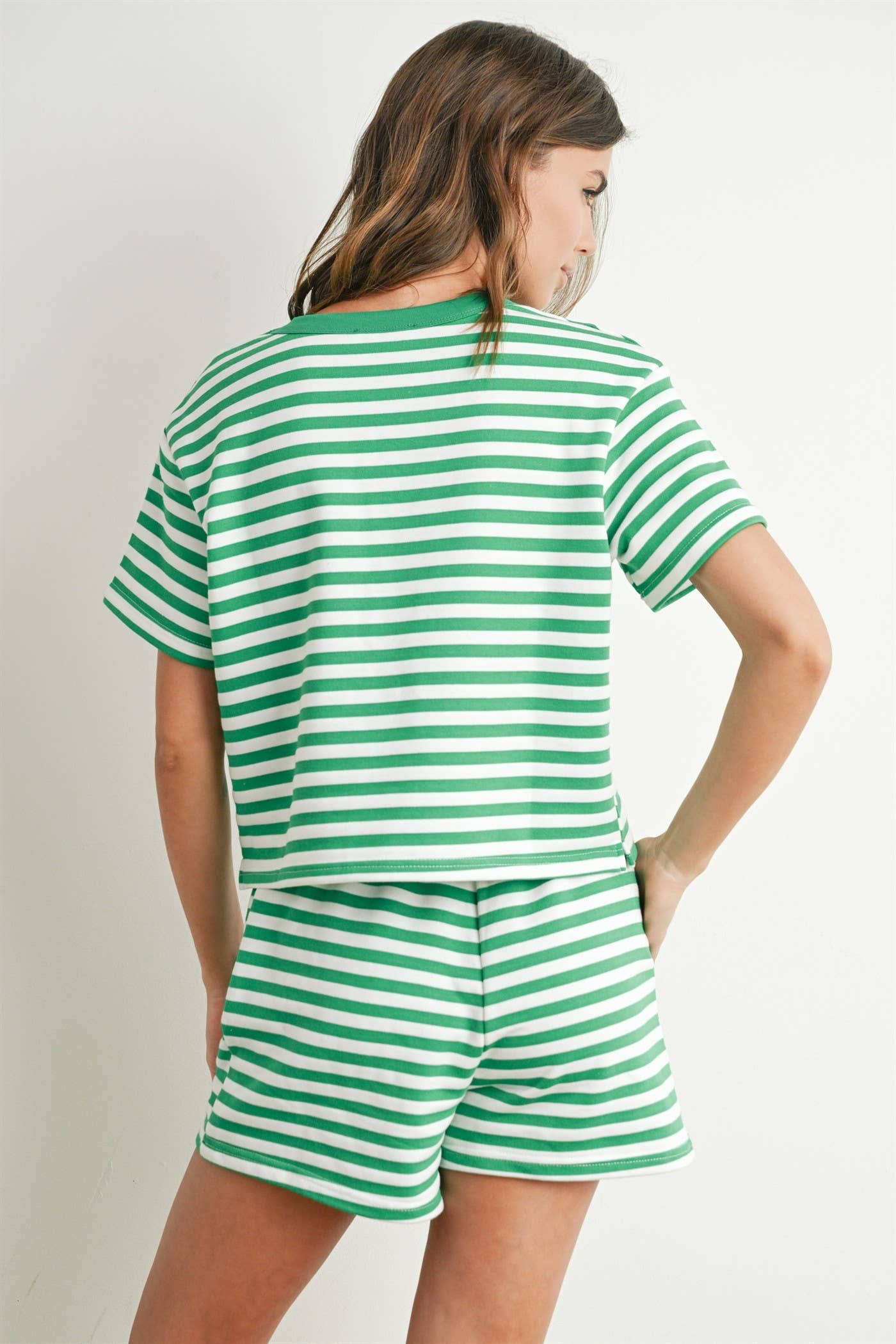 STRIPED POCKET TEE WITH EMBROIDERED LOBSTER DESIGN