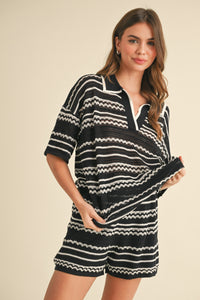 Collared Knit Short set