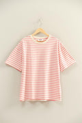 Oversized half sleeve striped tee