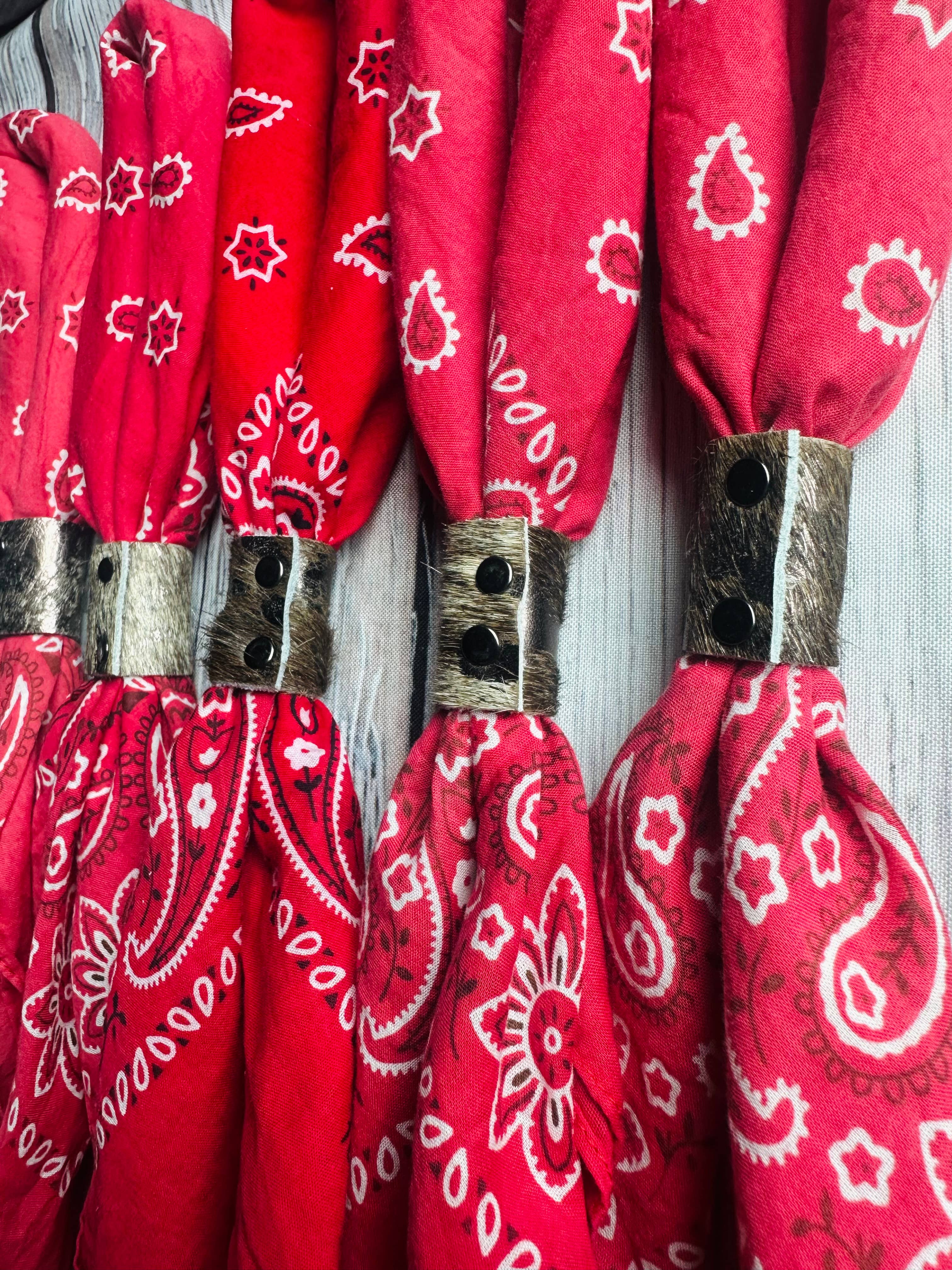 Cherry Red Hand Dyed Bandanas 