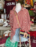 Plaid Button-Up  Loose Fit Casual  Shirt