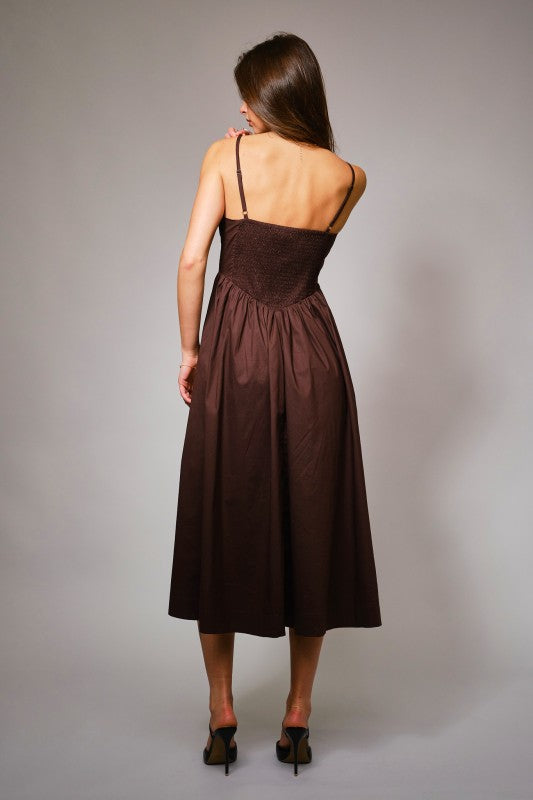 Chocolate A-line dress