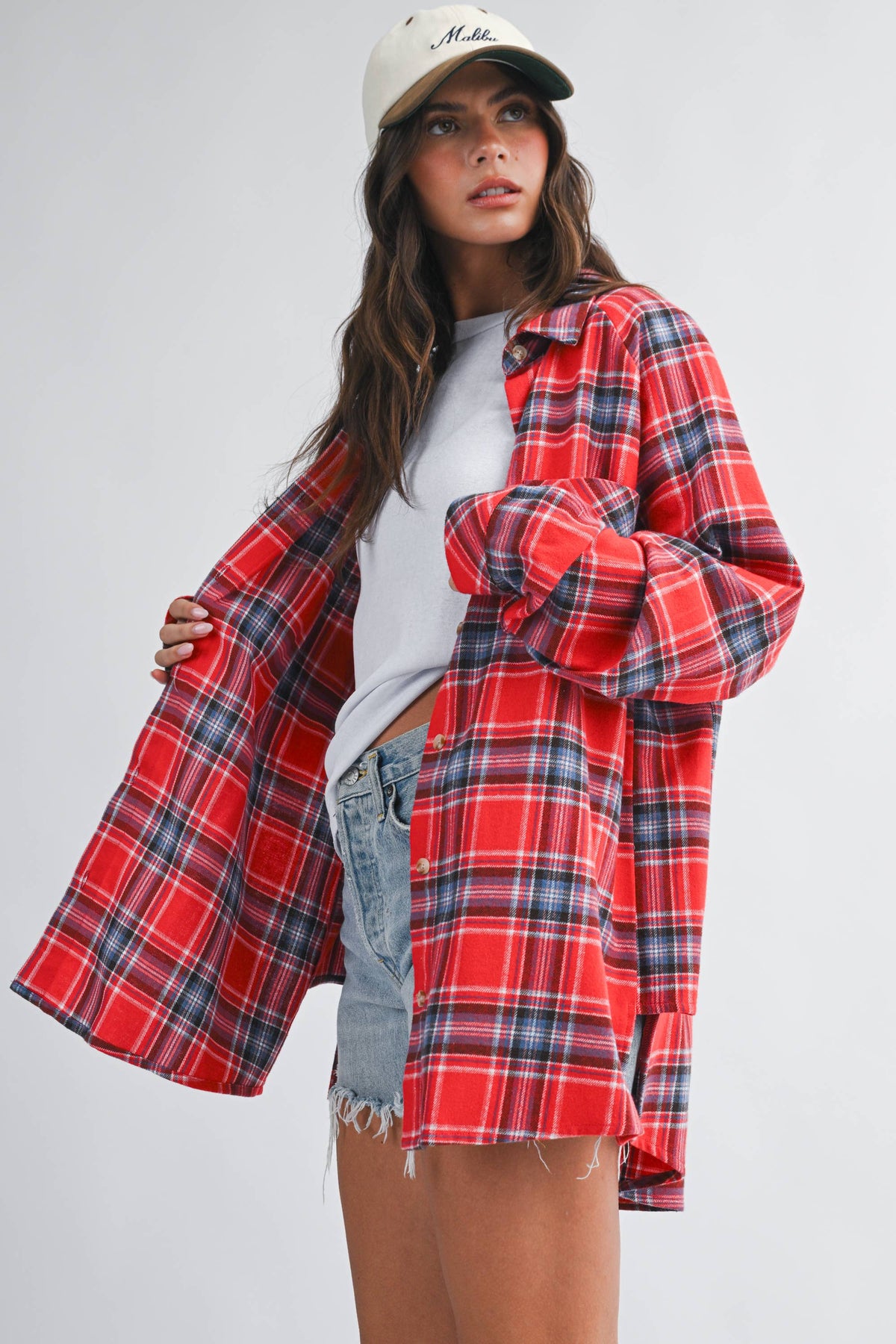 Oversized Plaid Button Down Shirt