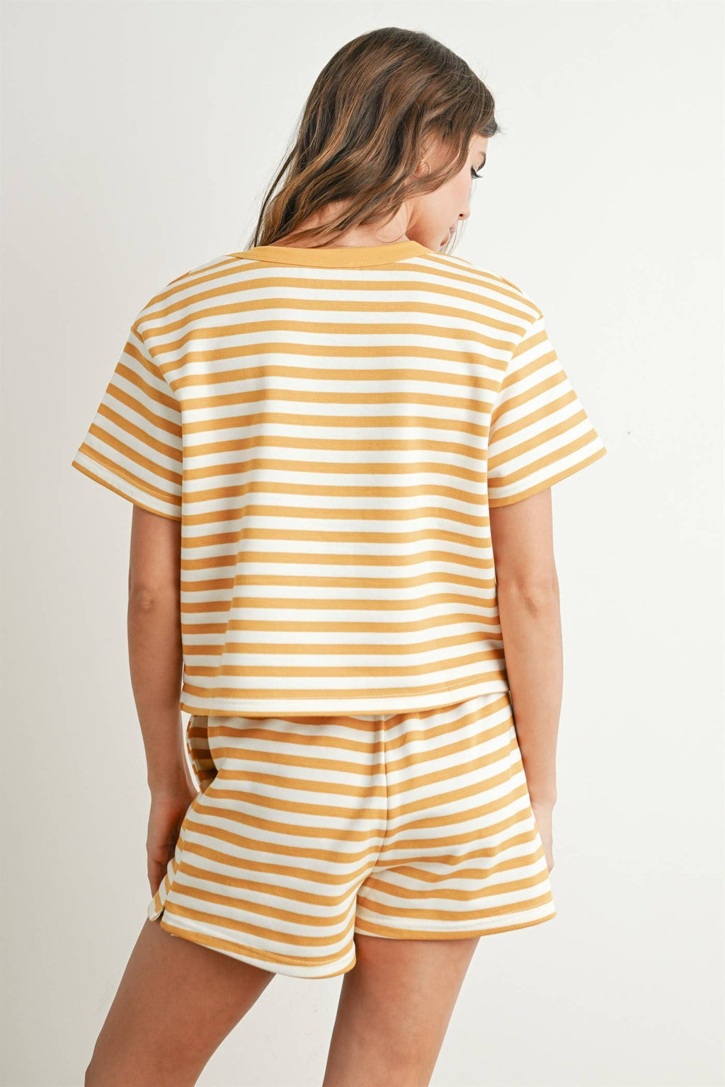 STRIPED POCKET TEE WITH EMBROIDERED LOBSTER DESIGN