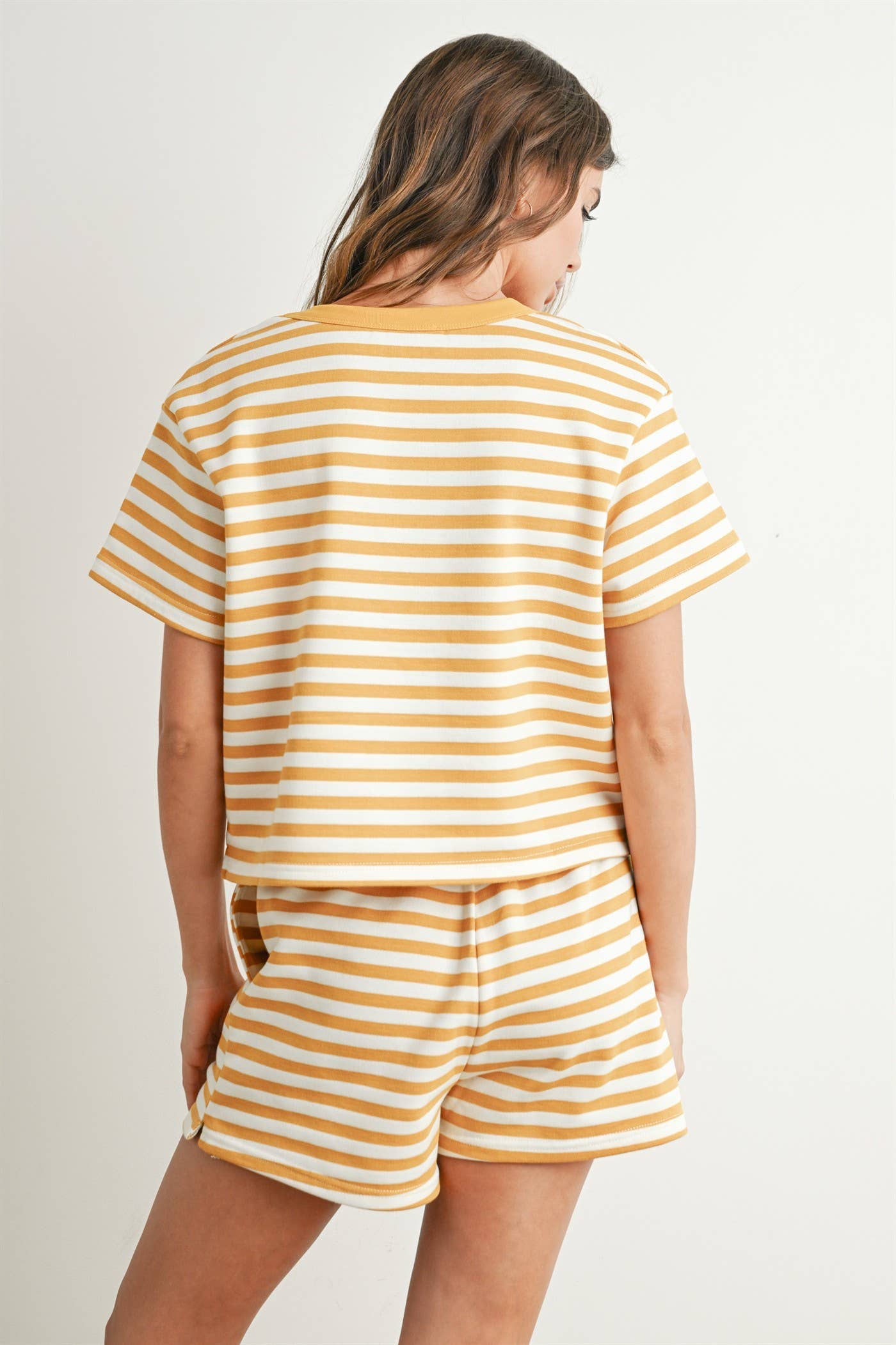 STRIPED POCKET TEE WITH EMBROIDERED LOBSTER DESIGN