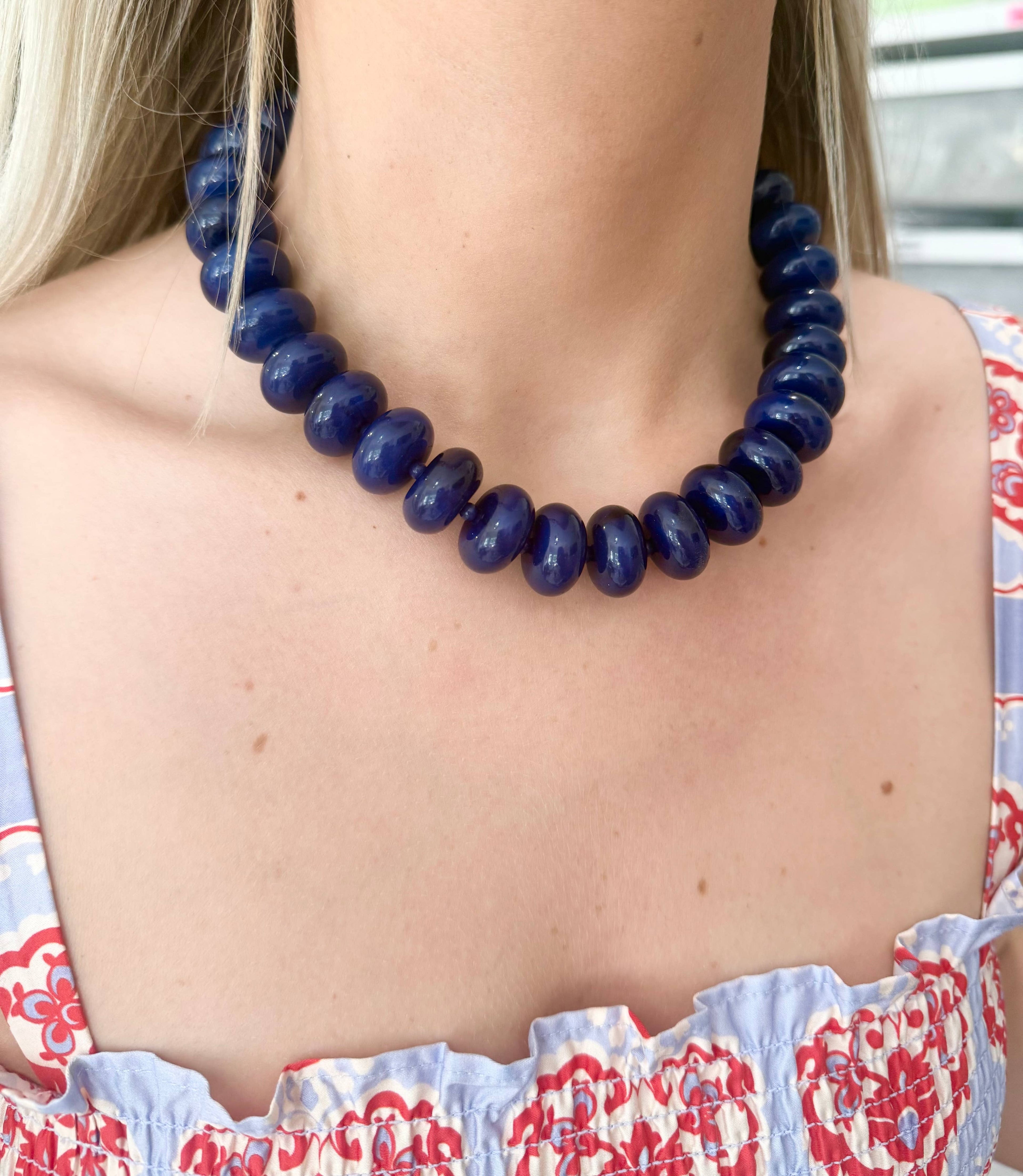 Bailey Chunky Beaded Necklace- Green