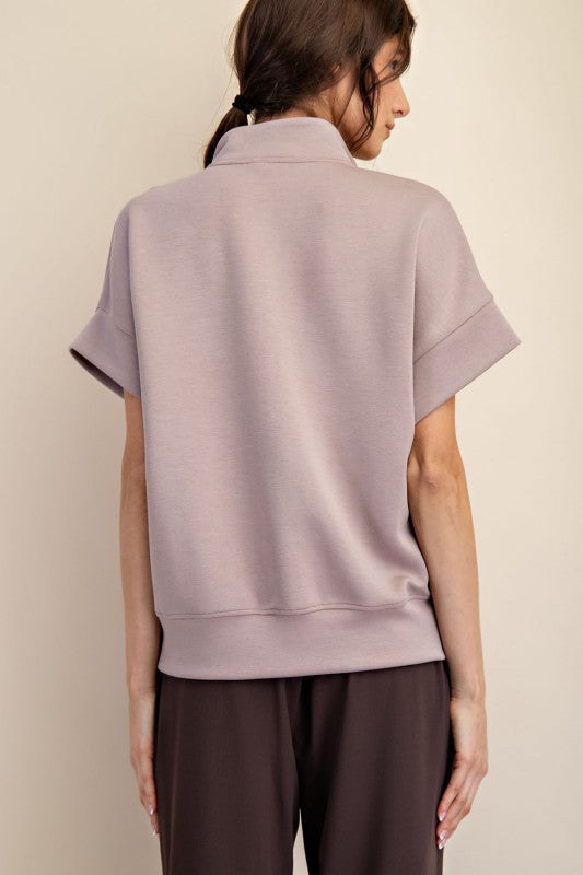 Zip up short sleeve top