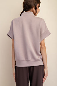 Zip up short sleeve top
