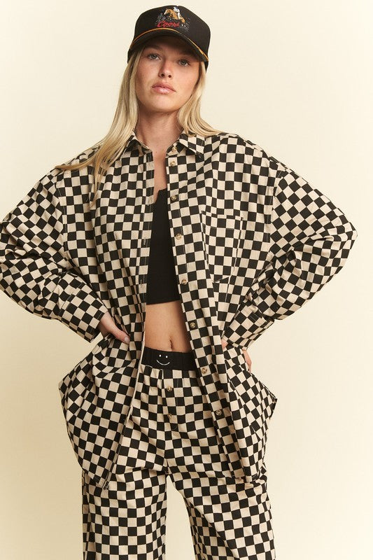 Checkered Long-sleeve Button-Down