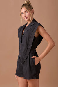 Sleeveless Blazer Romper
