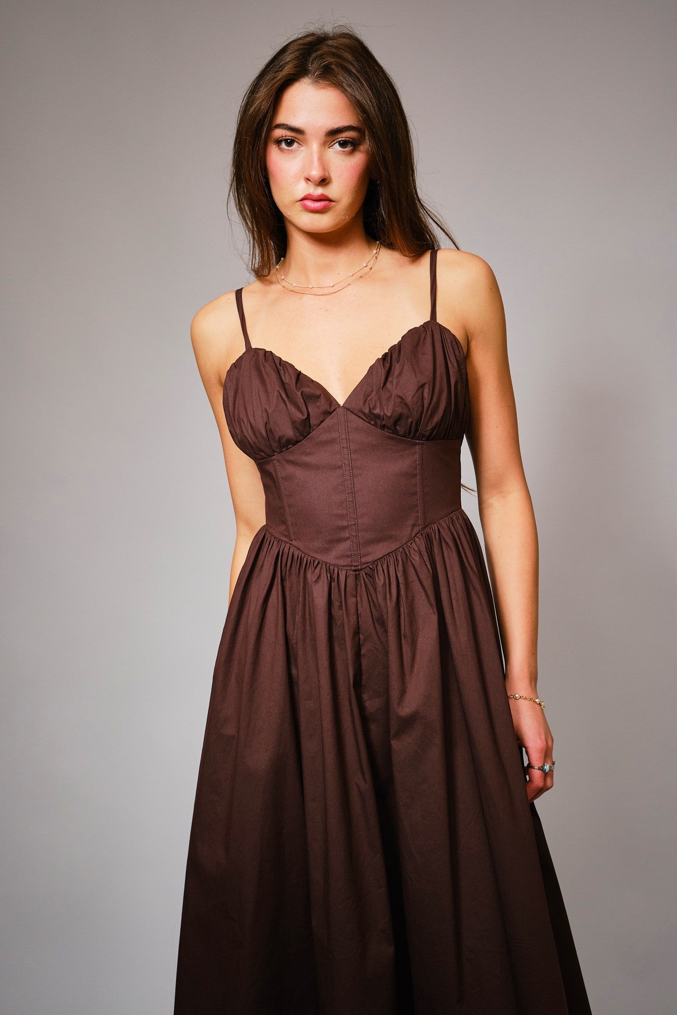 Chocolate A-line dress