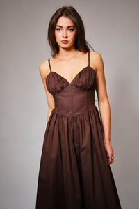 Chocolate A-line dress