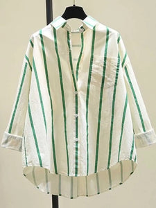 Green stripe button down