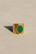 Luxe Gold & Green Statement Ring