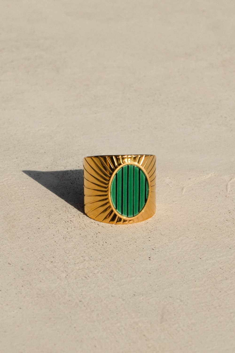 Luxe Gold & Green Statement Ring