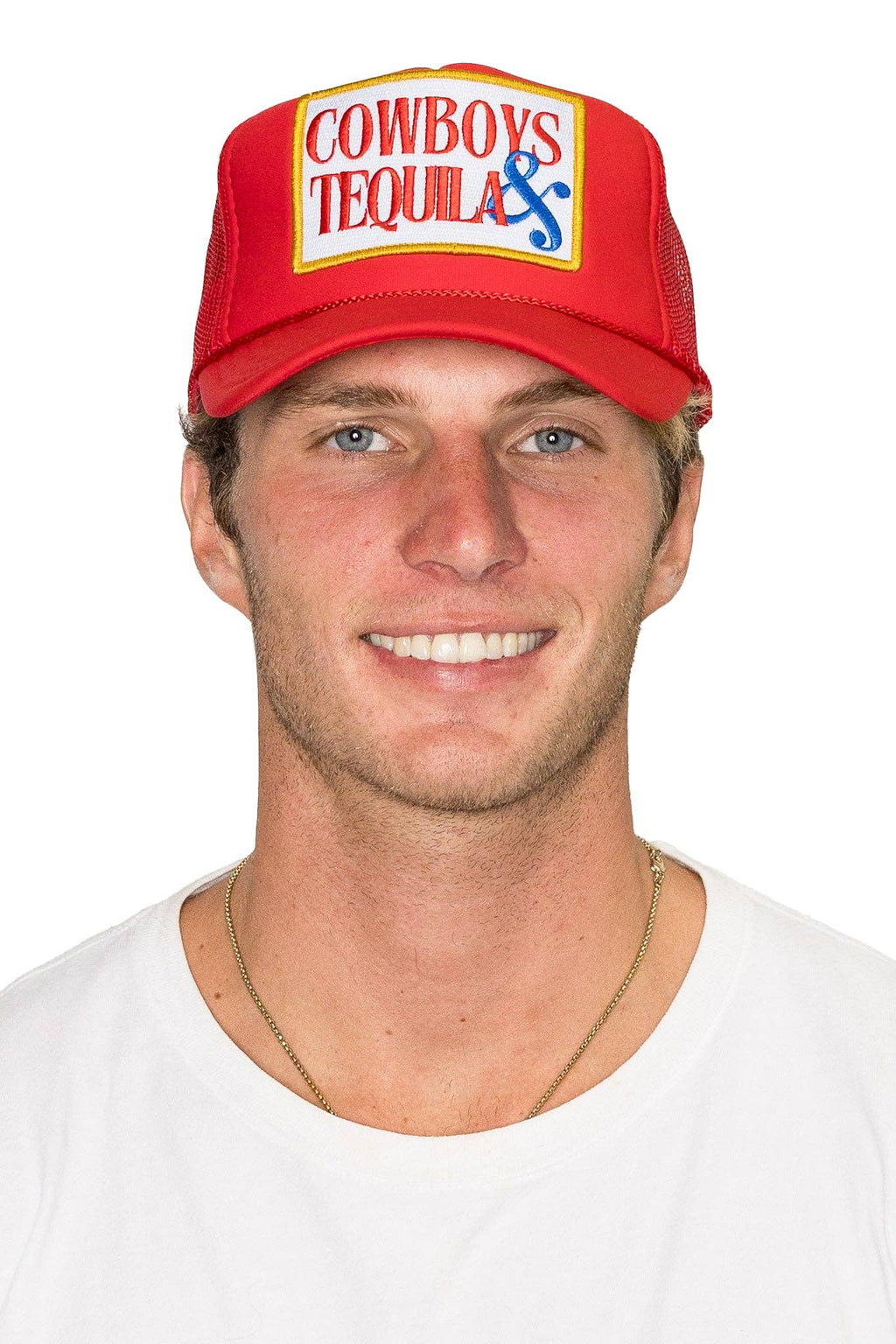 Cowboys & Tequila Trucker Hat in Red