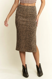 Animal print midi skirt