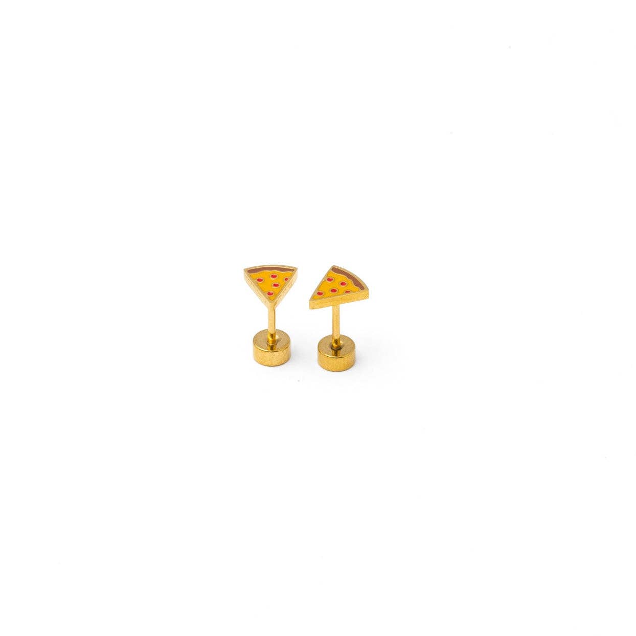 Pizza Stud Earrings - Hypoallergenic, Flat Back, Girl Gift