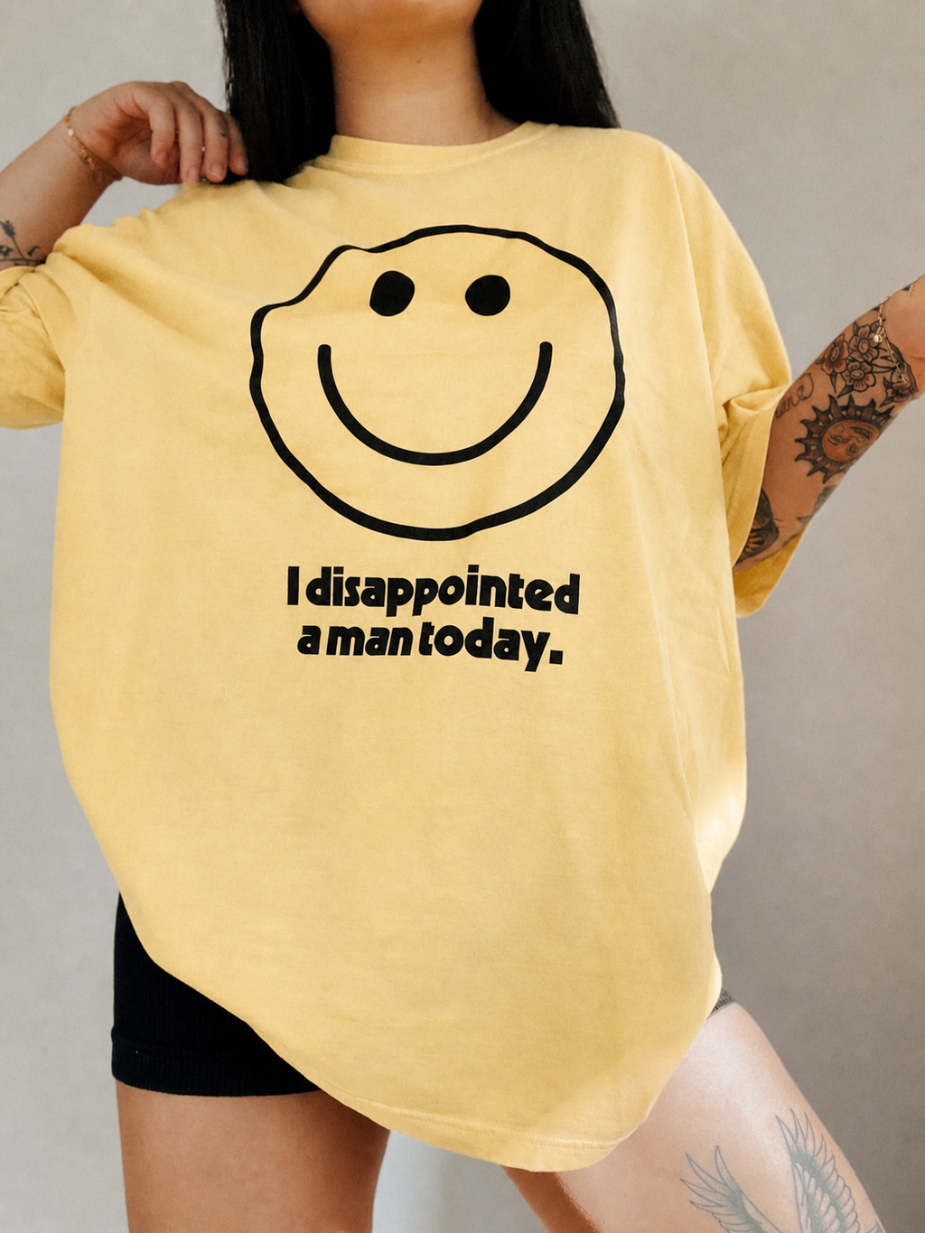 I disappointed a man today Womens Graphic Tee - yellow