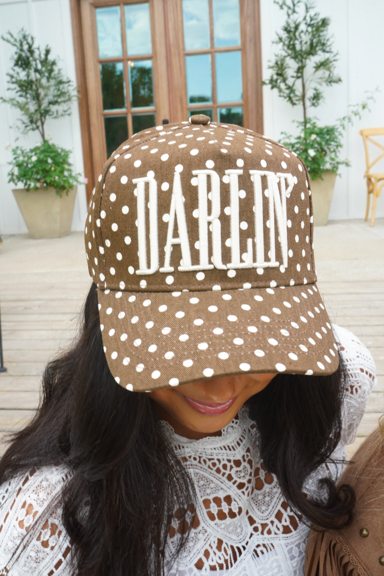 Darlin' - Brown Polka Dot Trucker Hat